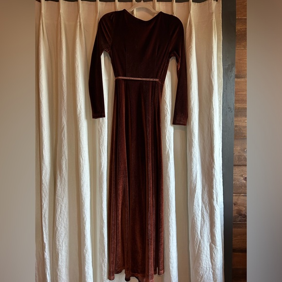 Rust colored velvet Baltic Born wrap maxi dress size XS - Picture 3 of 3